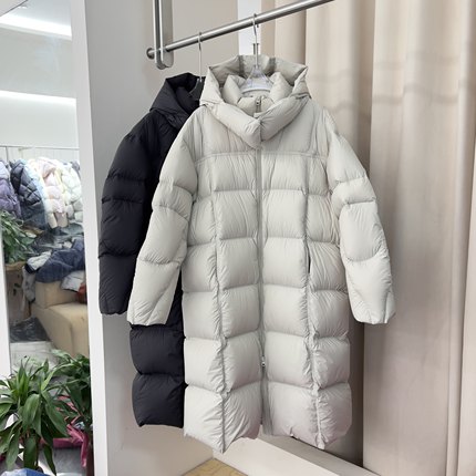 韩版2025冬新款泡芙羽绒服女中长款连帽时尚保暖90白鸭绒外套1128