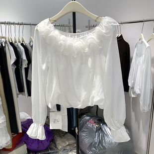 纯欲立体花瓣斜肩背心女气质小众上衣女26010 法式 2026春季 新款