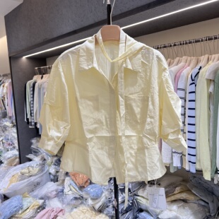 欧货女装 女2026春夏新款 时尚 洋气小衫 POLO领收腰中袖 26001 衬衫