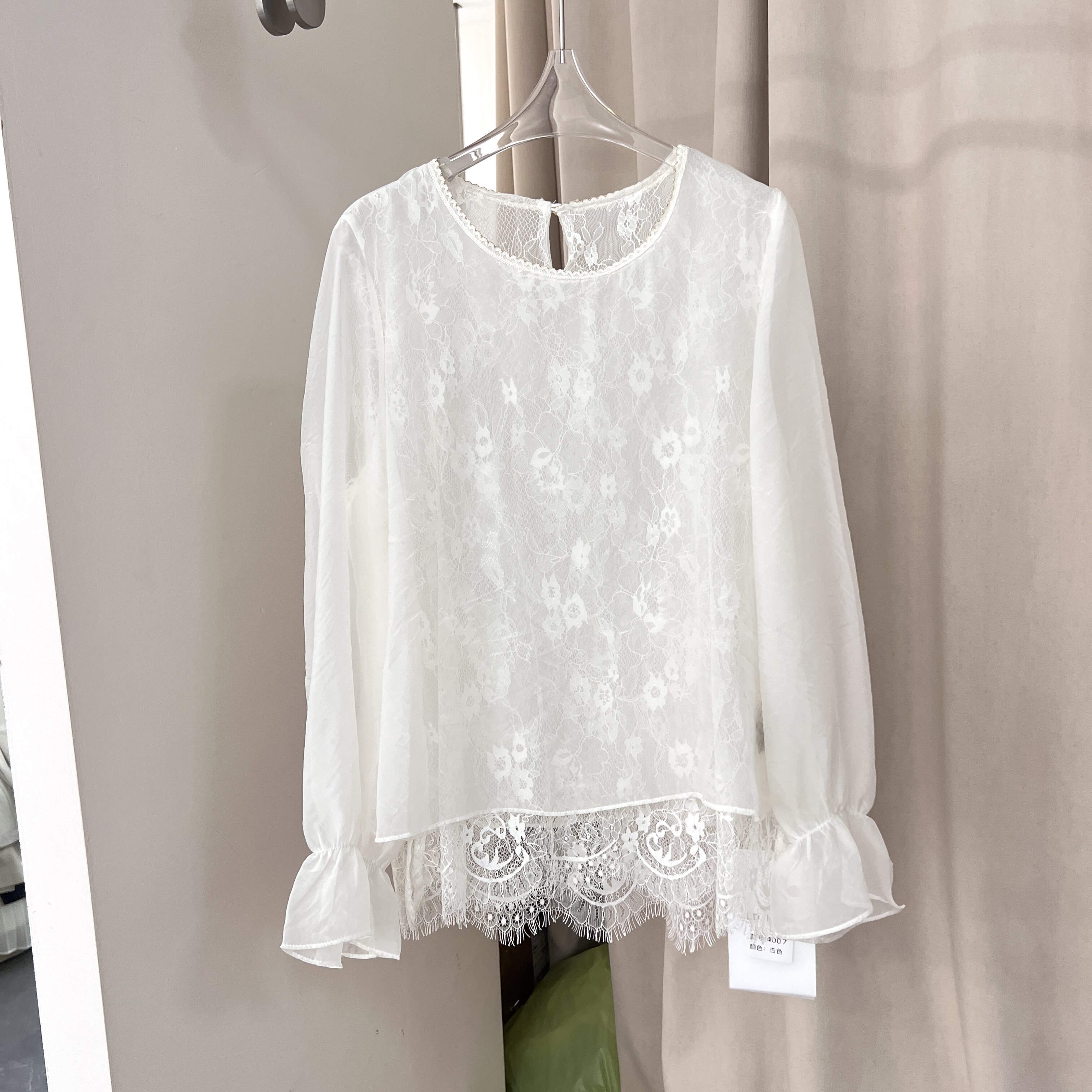 国风刺绣上衣轻奢高级感夏季薄款蕾丝长袖衬衫新中式减龄女士衬衣