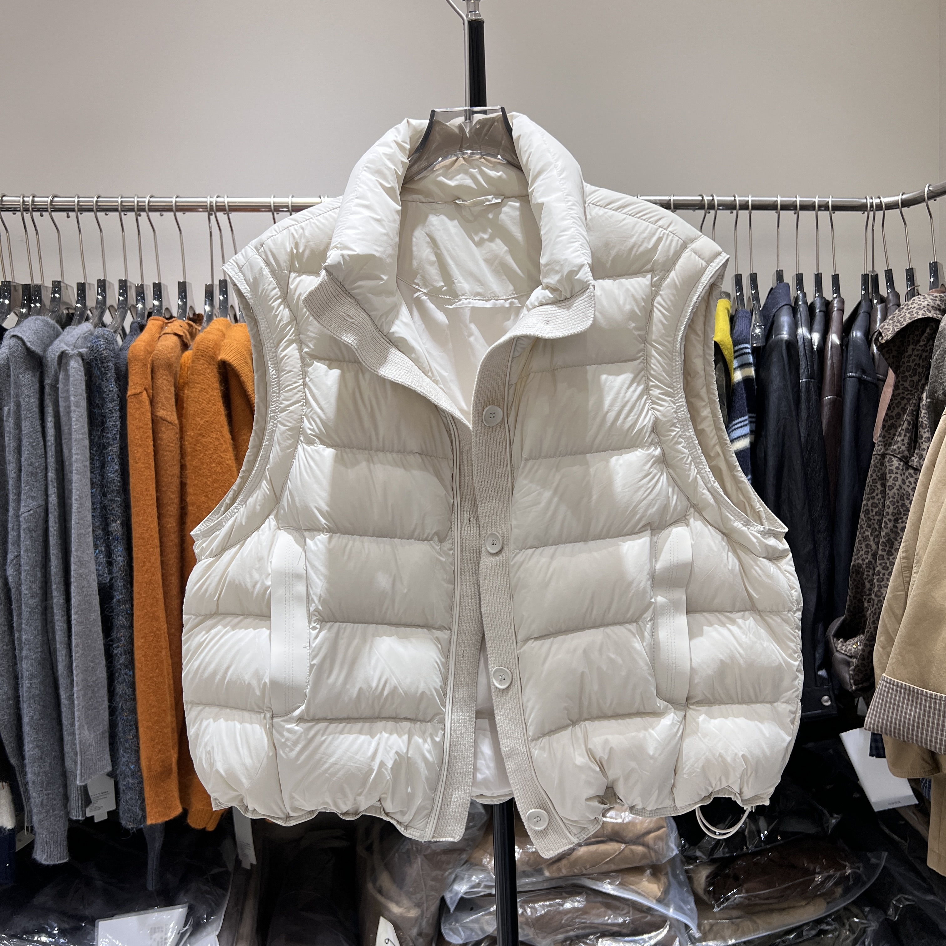 2025初冬新款立领排骨羽绒服马甲女小个子超好看90鸭绒背心外套