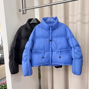 云朵泡芙羽绒服女冬新款立领短款90白鸭绒加厚保暖软糯面包服2573