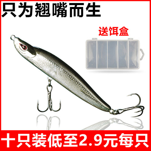 路亚饵远投沉水缓沉颤沉铅笔铁板假饵套装野钓淡水钓翘嘴鳡鱼专用