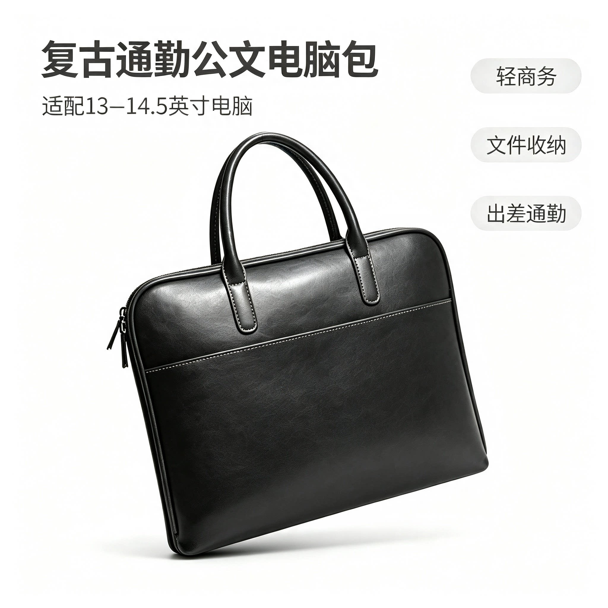 真皮大容量公文包电脑包