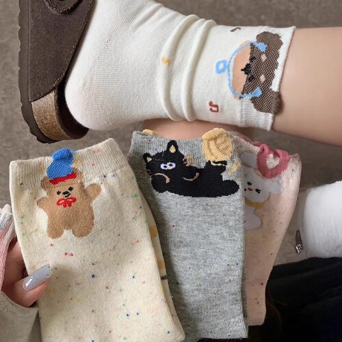 灰色无骨袜子女可爱百搭
