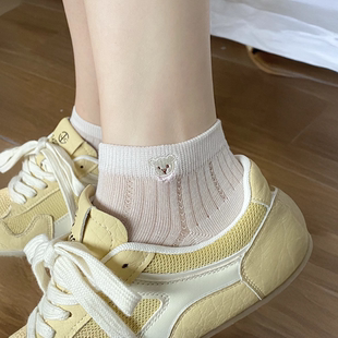 可爱袜子女短袜夏季薄款小白袜网眼透气纯棉袜少女运动百搭短筒袜