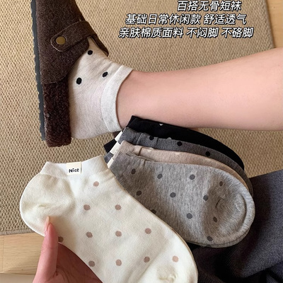 吸汗薄款短袜学院风黑色浅口女袜