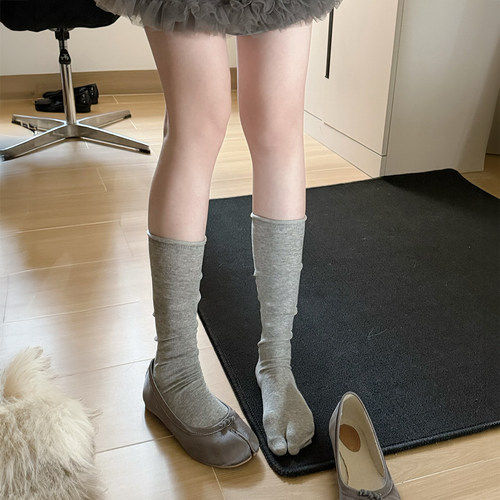 春夏薄款分趾显瘦堆堆中筒袜
