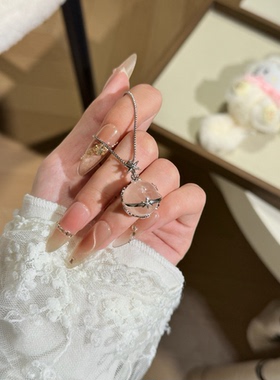 天然白水晶球项链女轻奢小众女士锁骨链2025新款爆款她屿