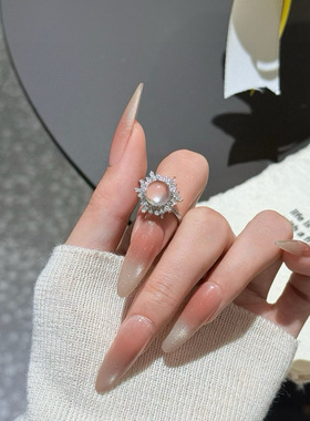 s925银「雪域」显贵巨美冰冰透透超绝清冷感戒指可调节