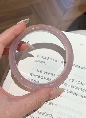 白月光玉手镯玉镯女款猫眼石琉璃玉髓感手饰新中式高冰