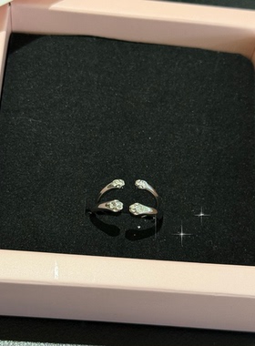 情侣小众设计感小猫爪开口戒指女轻奢高级感食指戒