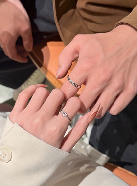 s925纯银情侣对戒开口戒指高级感节日礼物纪念日送男女友合集她屿