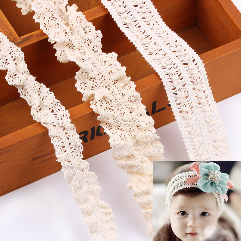 棉线弹性蕾丝 婴儿童宝宝弹力发带diy材料自制头花发饰头饰品配件