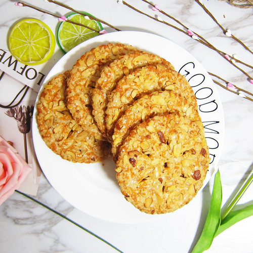 福旗美味冰糖大花生饼干麻派早餐代餐零食办公室休闲食品10斤整箱