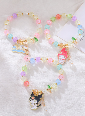 爆花手链儿童串珠手串水晶可爱卡通少女韩版库洛闺蜜学生手链ins