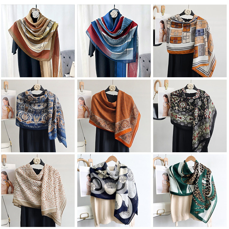 秋冬新款韩版腰果棉麻围巾女百搭长款披肩时尚外搭薄款纱巾丝巾女