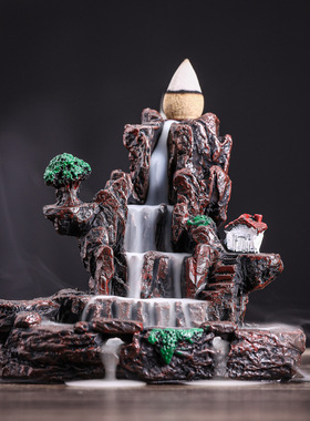 多款创意家居倒流香炉高山流水流云香炉香薰炉摆件树脂香炉