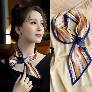 感scarf春夏百搭衬衫 饰领巾2025新款 懒人小丝巾女护颈装