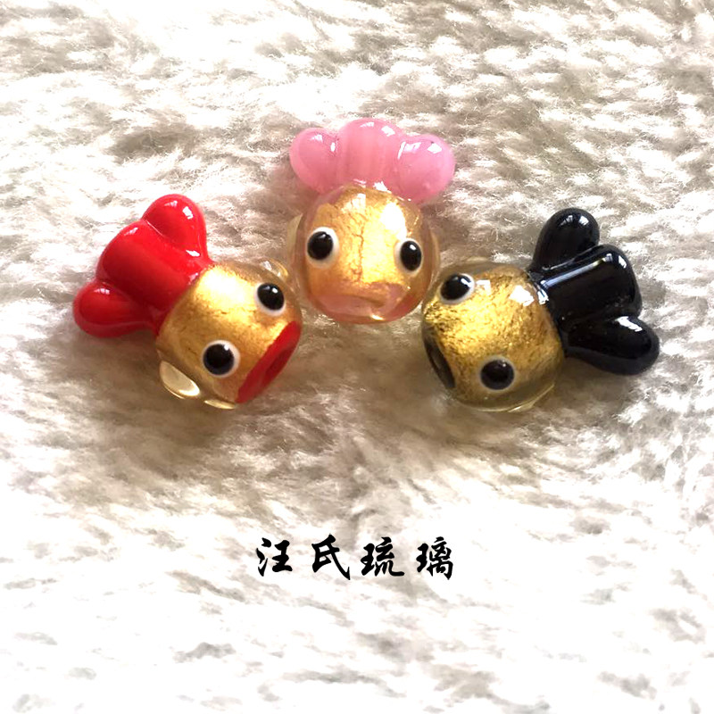 金箔金鱼日式琉璃年年有余吉庆吉祥手链项链各种吊坠饰品琉璃珠