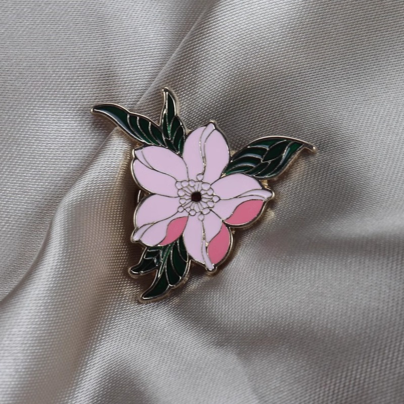 日系樱花珐琅滴油三角风车花花朵胸针领针服装包包配饰
