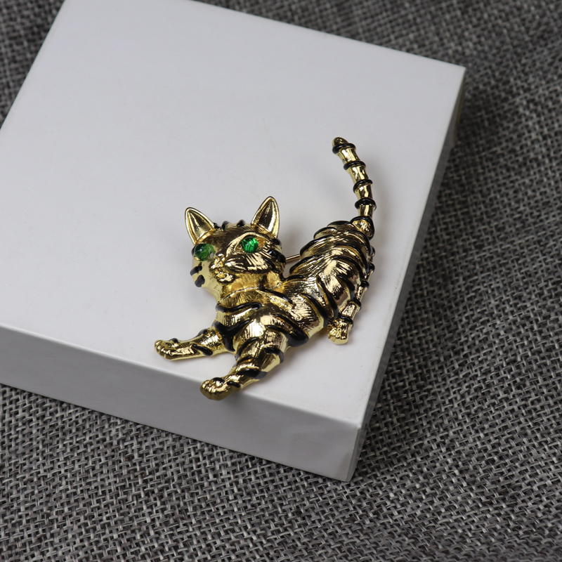 vintage珐琅猫咪TRIF中古ARL胸针