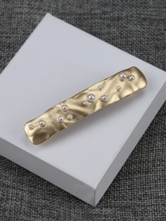 复古哑光珍珠发夹马尾夹自动夹发饰