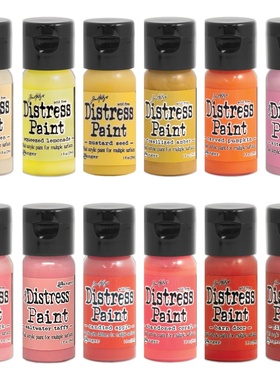 ranger丙烯颜料手帐上色颜料tim holtz 红黄色系 翻盖丙烯颜料