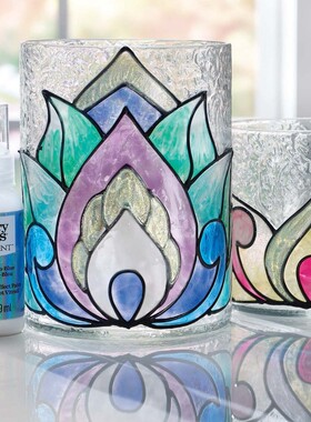 美国GG花窗玻璃颜料Gallery Glass链接1手绘彩绘手工陶瓷plaid