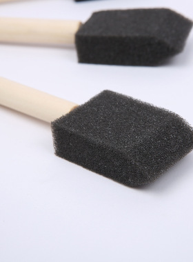 木柄海绵刷mod podge胶水用diy手工涂鸦墙绘绘画方形扁头儿童玩具