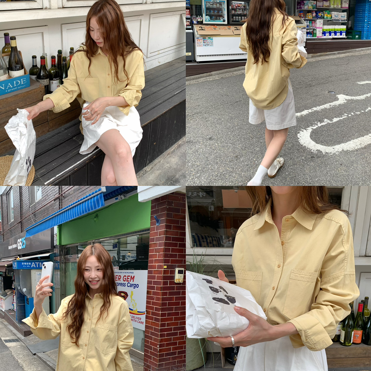 KITTIN-高智韩女韩标WithYou|简约休闲双口袋莱赛尔棉衬衫W8651