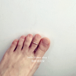 光面开口素圈脚戒hello设计自制18k镀金简约经典 百搭ins叠戴尾戒