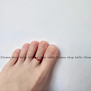 hellolilyann原创设计天然南红玛瑙脚趾戒指环迷你baby珠尾戒显白