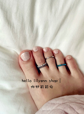 miu系灰蓝配色原创设计镀金脚戒