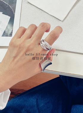 拉丝10环戒指重工复古小众男女
