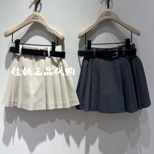 little moco专柜正品25年春女童半身短裙学院风百褶裙KBE1SKT008