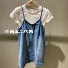 little moco专柜正品24年夏女童短袖吊带连衣裙套装KBD2DRS001