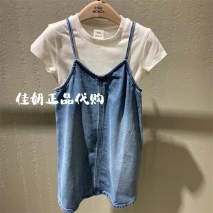 24年夏女童短袖 吊带连衣裙套装 moco专柜正品 little KBD2DRS001