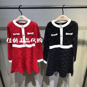 little moco专柜正品23年冬女童气质针织连衣裙KBC4DRS015