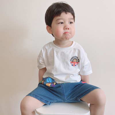 日系潮牌2025夏装宝宝卡通洋气休闲上衣儿童纯棉短袖T恤男女童装