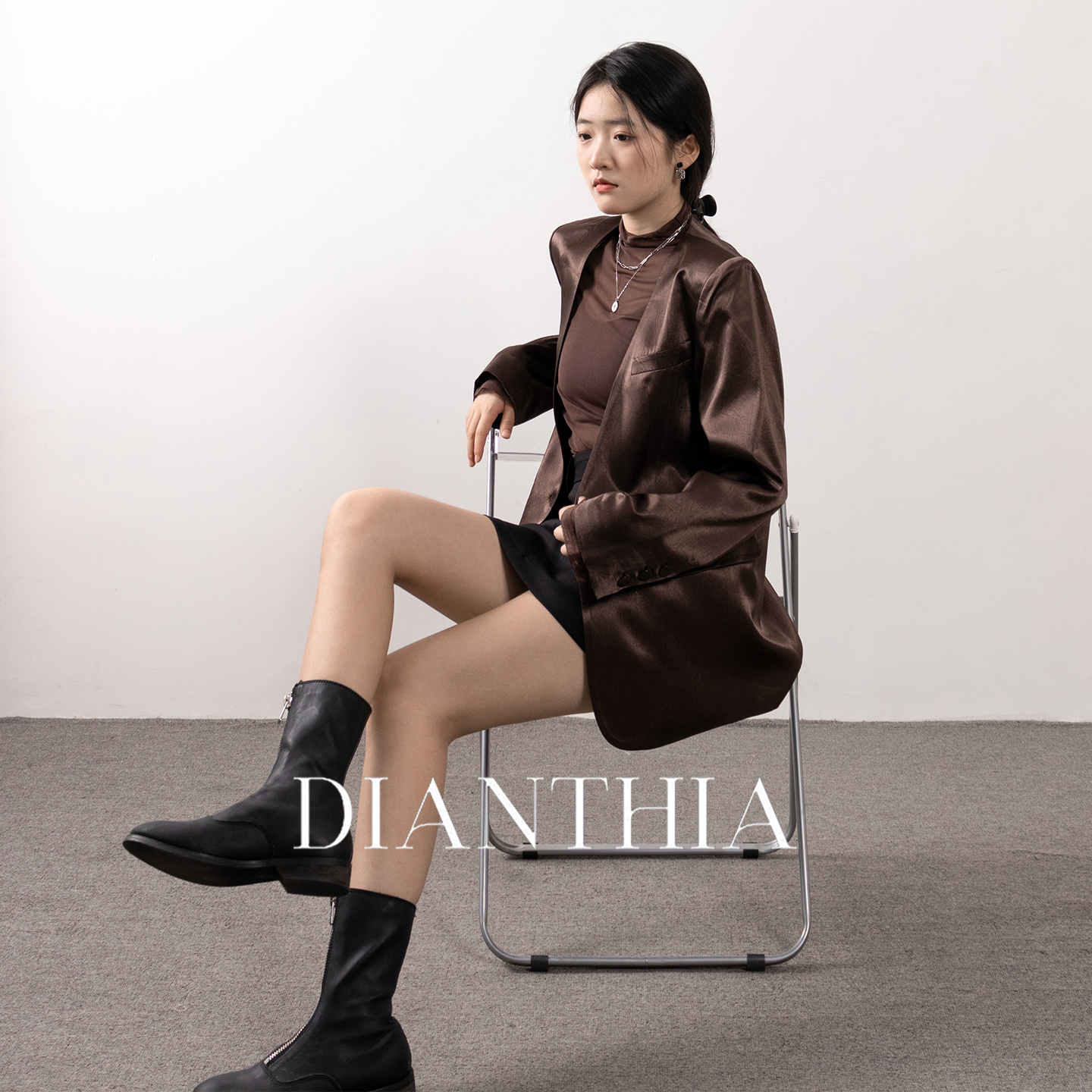 无领西装外套秋新款时尚气质外套