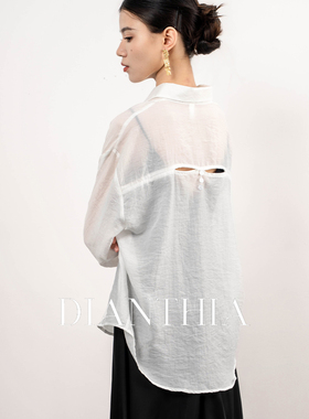 DianThia后背镂空防晒衬衫女2026夏轻透新款设计感轻薄衬衣艺术感
