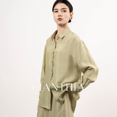极简亚麻长袖宽松显瘦女衬衫