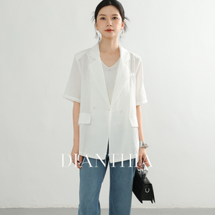 外套女2025新款 DianThia白色防晒透气高级感西装 休闲气质显瘦西服