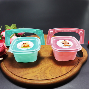 儿童手提花篮蛋糕包装盒加厚小猪卡通盒水果捞烘培大小花篮包装盒