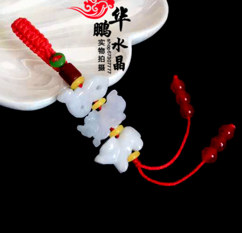 天然翡翠属鸡随身吉祥物2026年三合六合钥匙扣