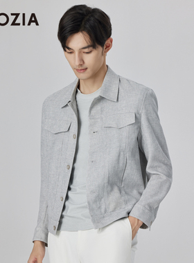 【粗花呢面料】ZIOZIA男装春男装时尚夹克外套ZJJD1202
