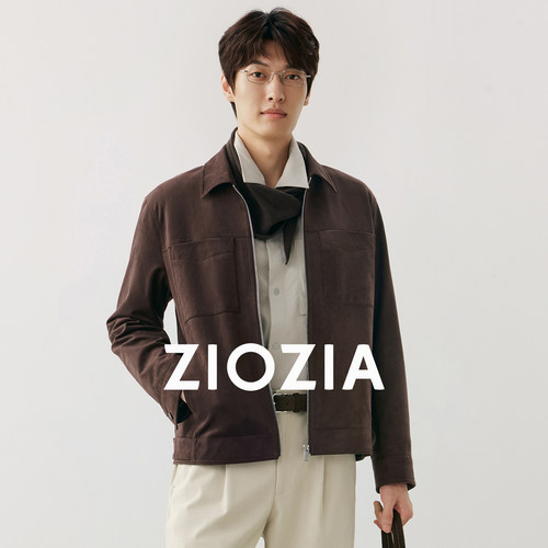 ZIOZIA男装仿麂皮极简行政夹克
