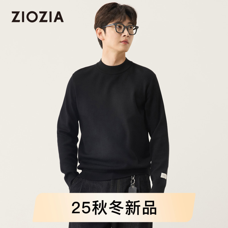 【舒适亲肤】ZIOZIA通勤男装秋百搭修身款韩系圆领毛衣ZERE3126B