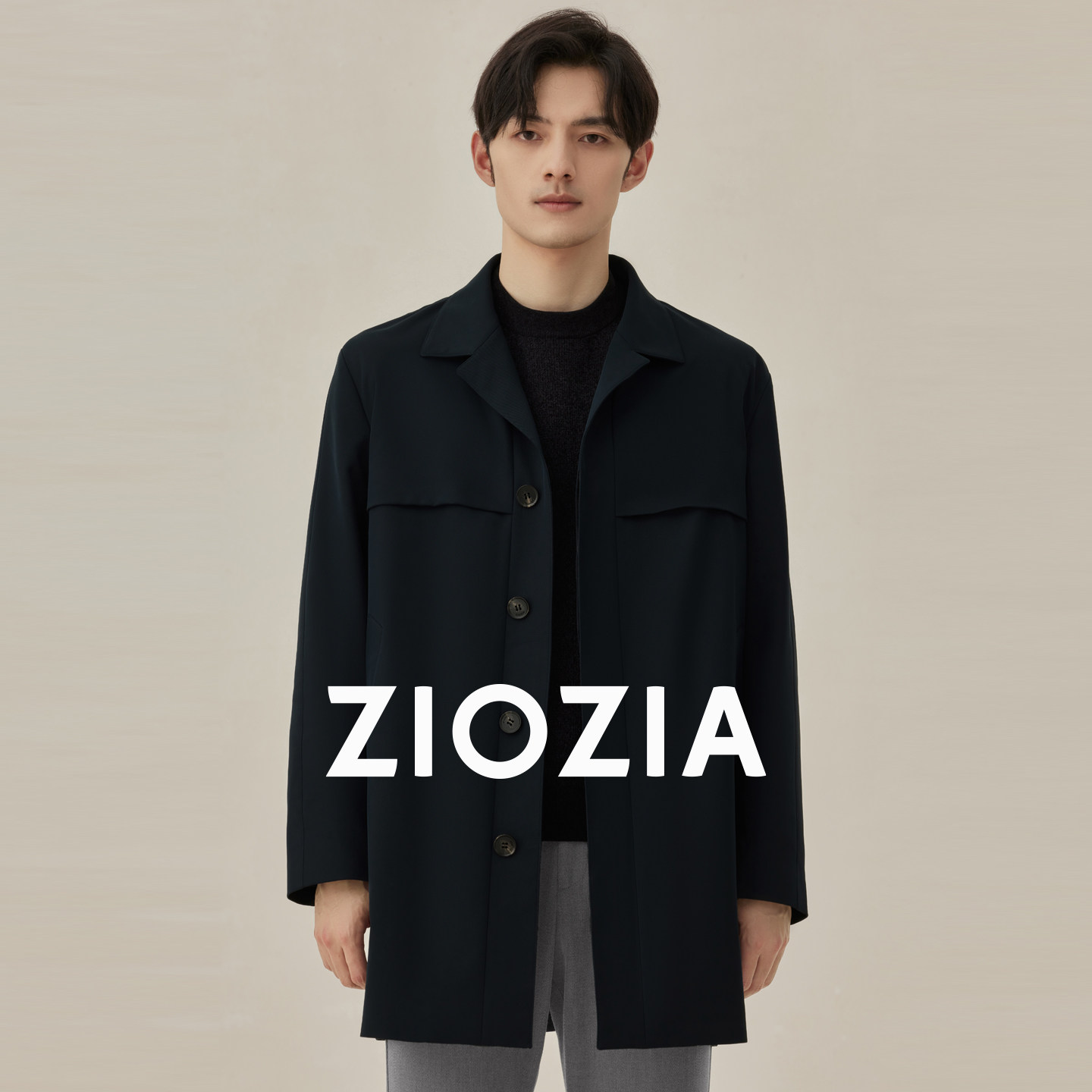 ZIOZIA男装秋季都市休闲长款男士风衣ZCTC3253Y